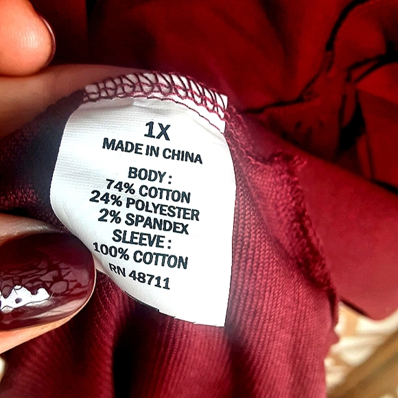 NWT FALLS CREEK Merlot Ruffle Bell Sleeve Top - Picture 7 of 8